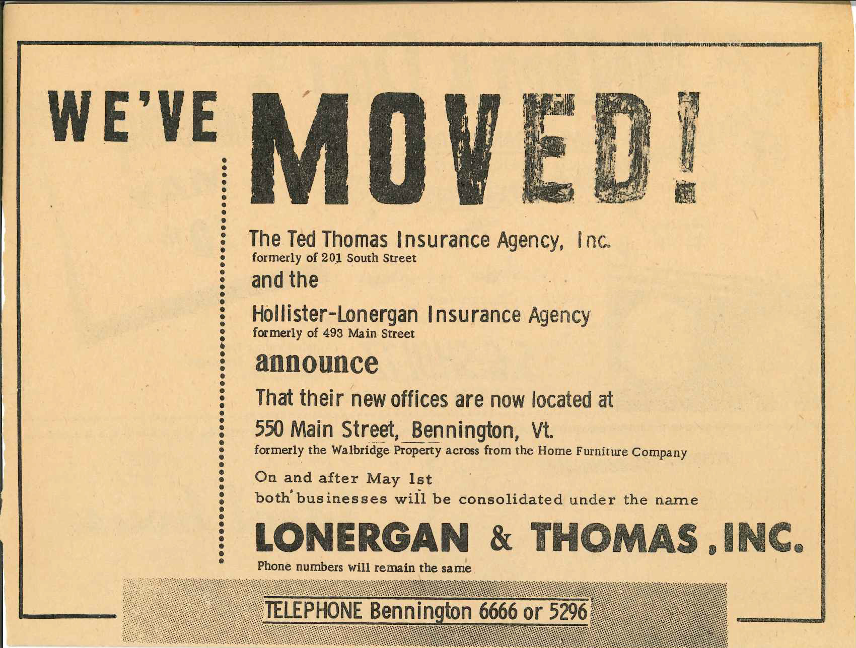 Lonergan & Thomas History